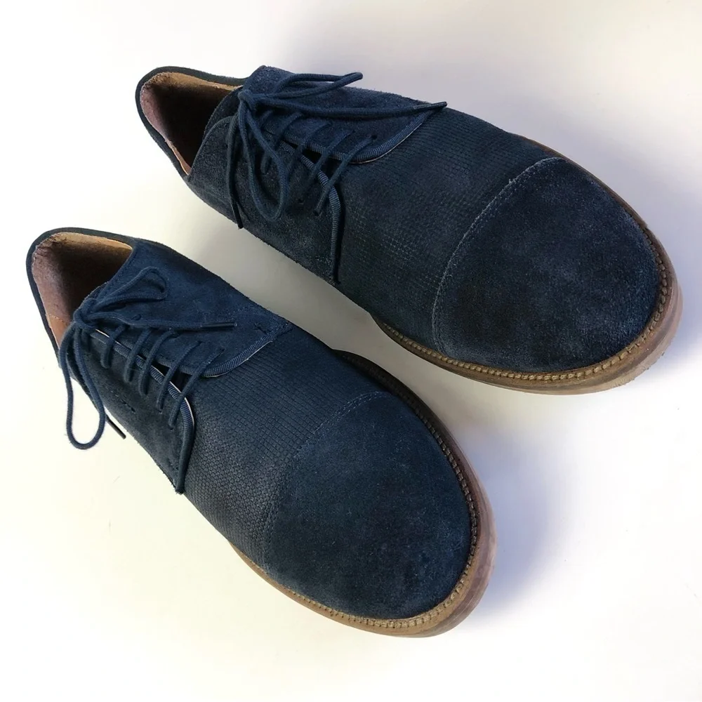 Alfani Eric Blue Suede Cap Toe Derby